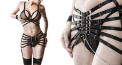Grey Velvet - Garter Bandage Set