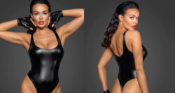NOIR HANDMADE - Powerwetlook body with high cut bottom hem